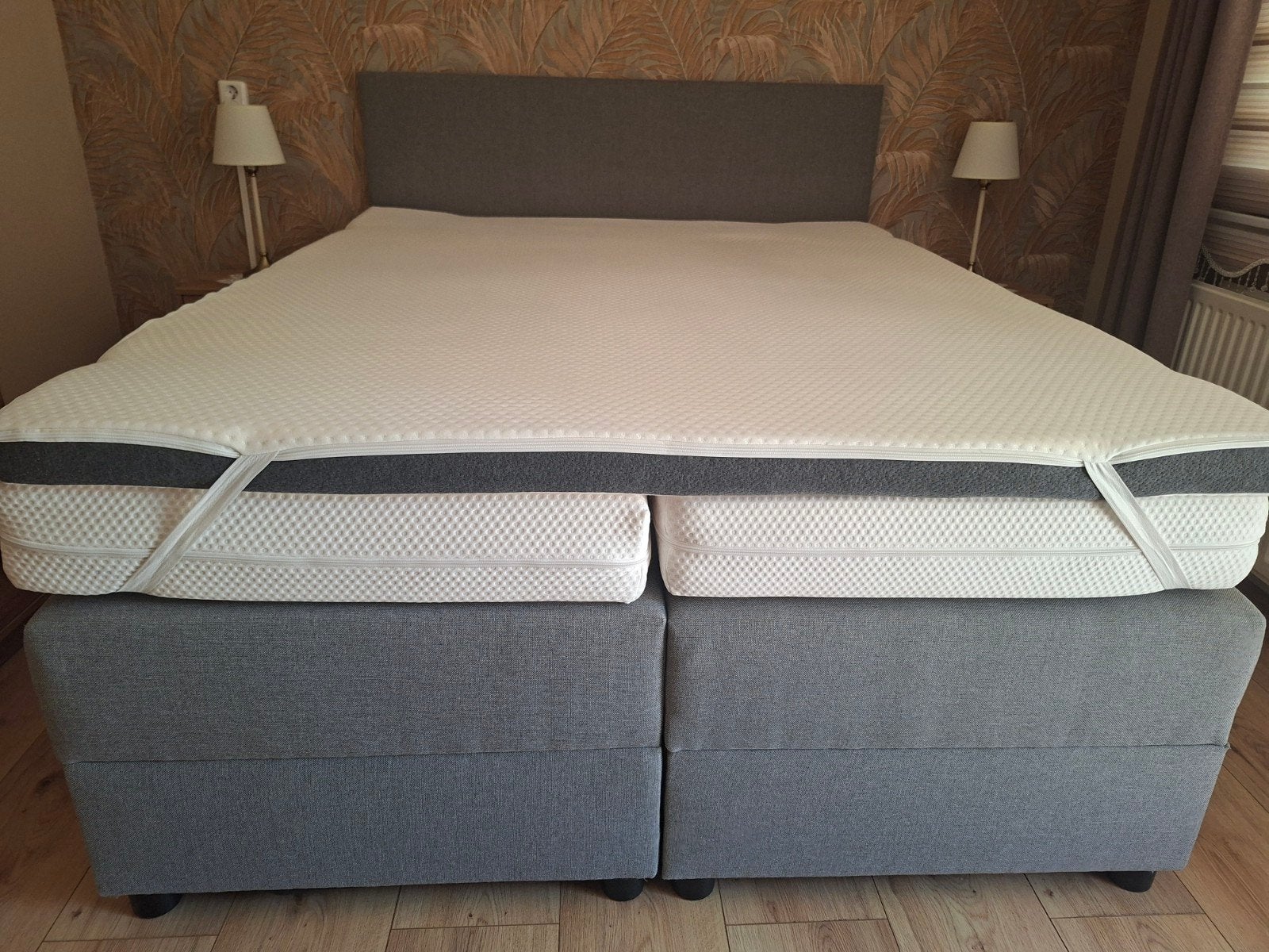 Boxspring, Ophalen, Tweepersoons, Zo goed als nieuw, Grijs