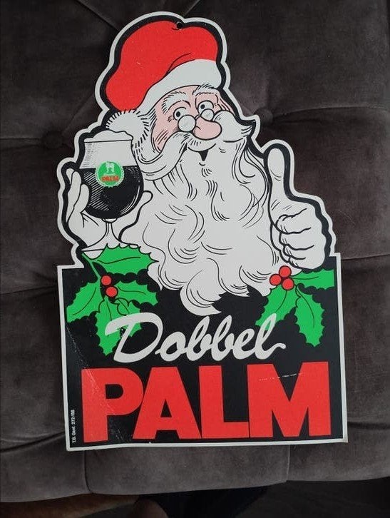 Dobbel palm reclame bord, Verzamelen, Biermerken, Ophalen of Verzenden, Gebruikt, Reclamebord, Plaat of Schild, Palm