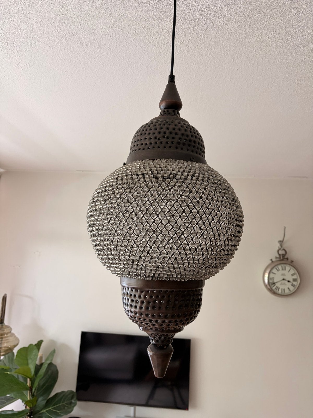 Prachtige hanglamp met uniek lichteffect, Ophalen of Verzenden, Gebruikt, Metaal, E27 (groot)