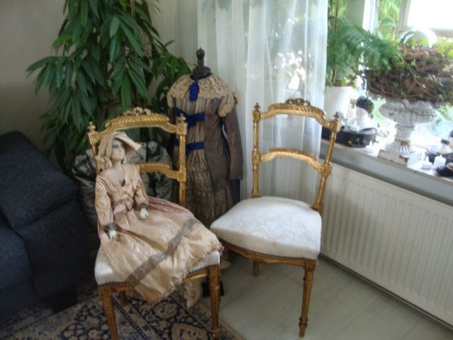 Stel Antieke Franse Victoriaanse Boudoir stoeltjes Bois Doré, Antiek en Kunst, Ophalen