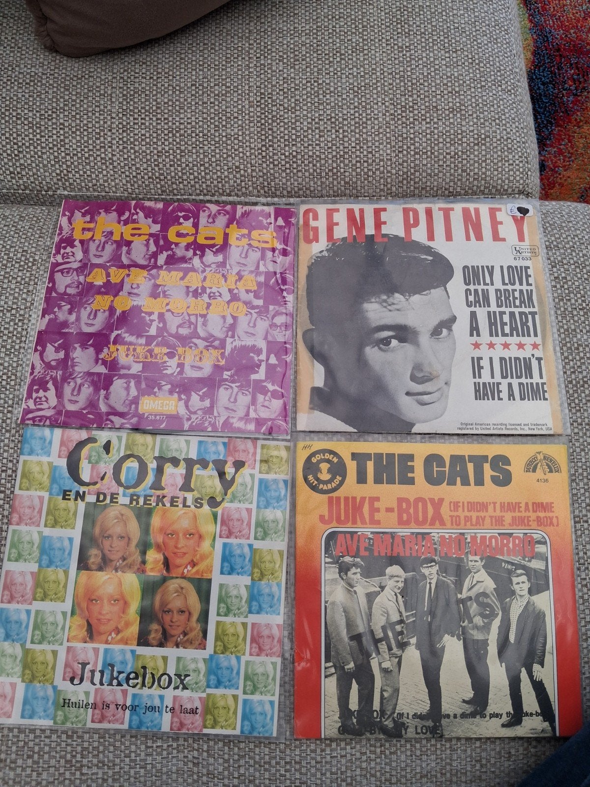 Jukebox drie luik gene pitney    the cats    corry en de rek, Gebruikt, 7 inch, Pop, EP