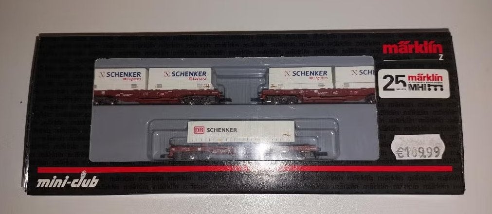 Marklin Z 82288 - Set met 3 containerwagens Schenker in ovp, Gelijkstroom, Ophalen of Verzenden, Märklin, Nieuw