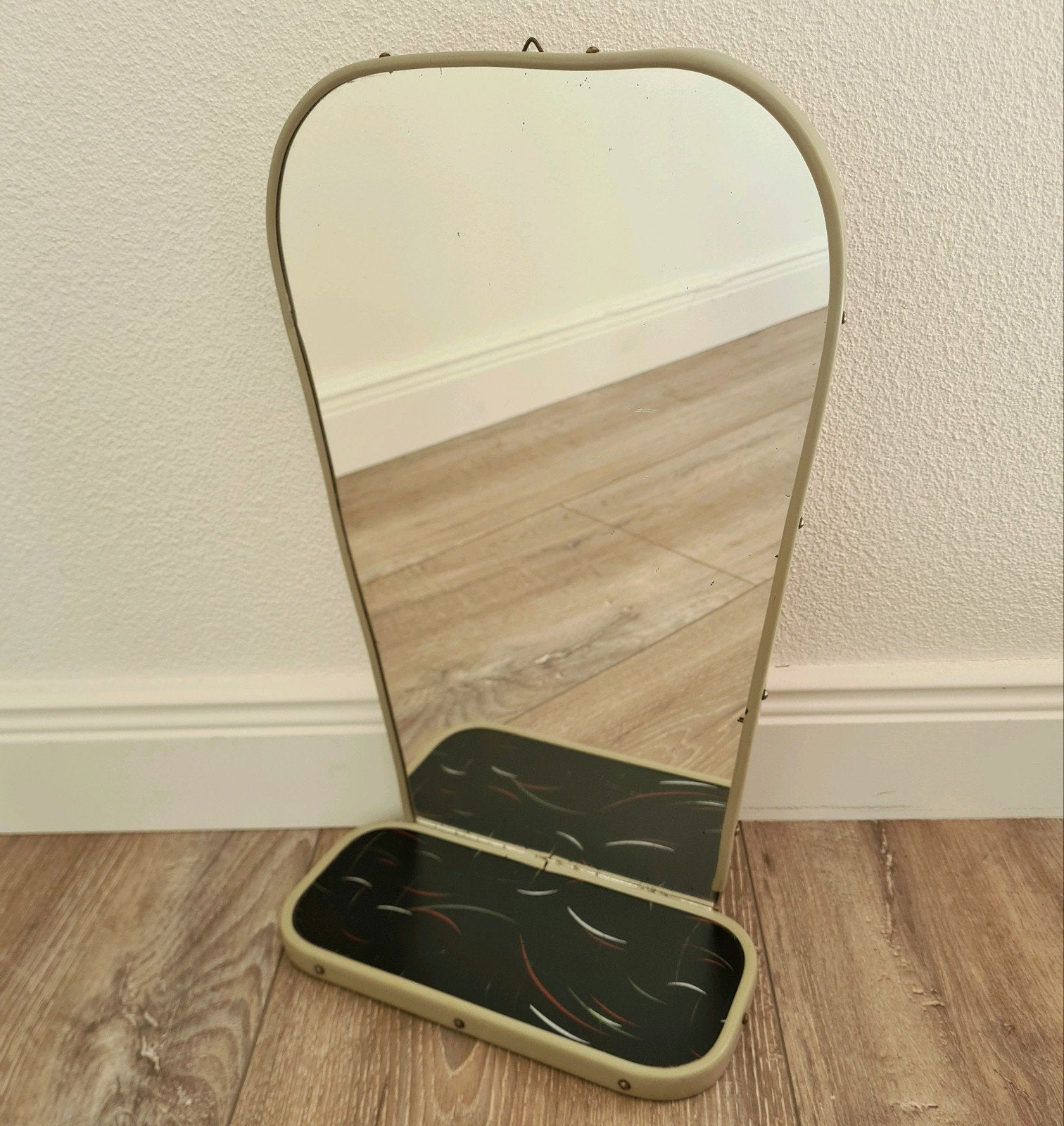 vintage retro spiegel mcm rockabilly wandspiegel, Ophalen of Verzenden, Huis en Inrichting