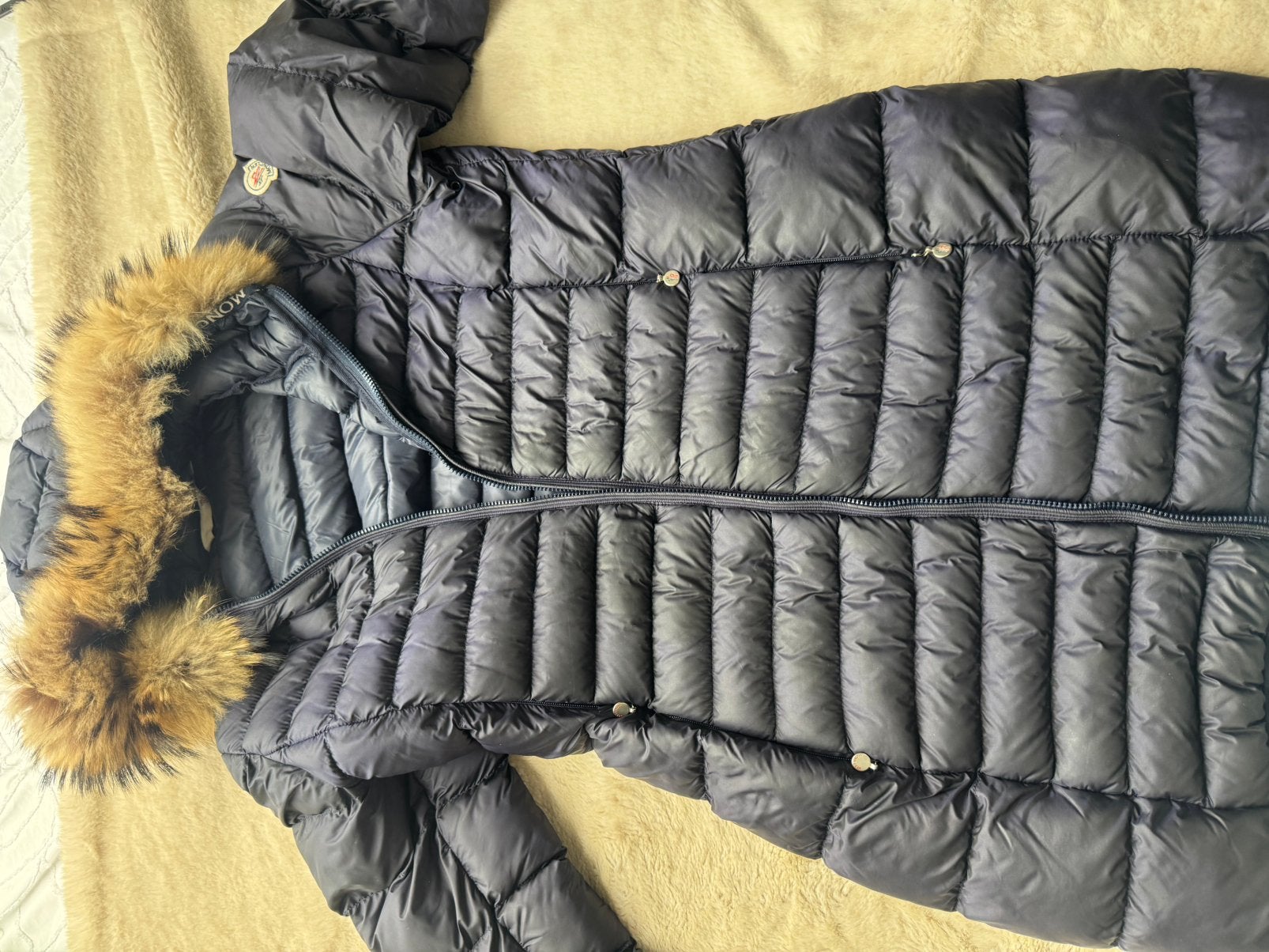 Moncler jas, Ophalen, Gedragen, Blauw