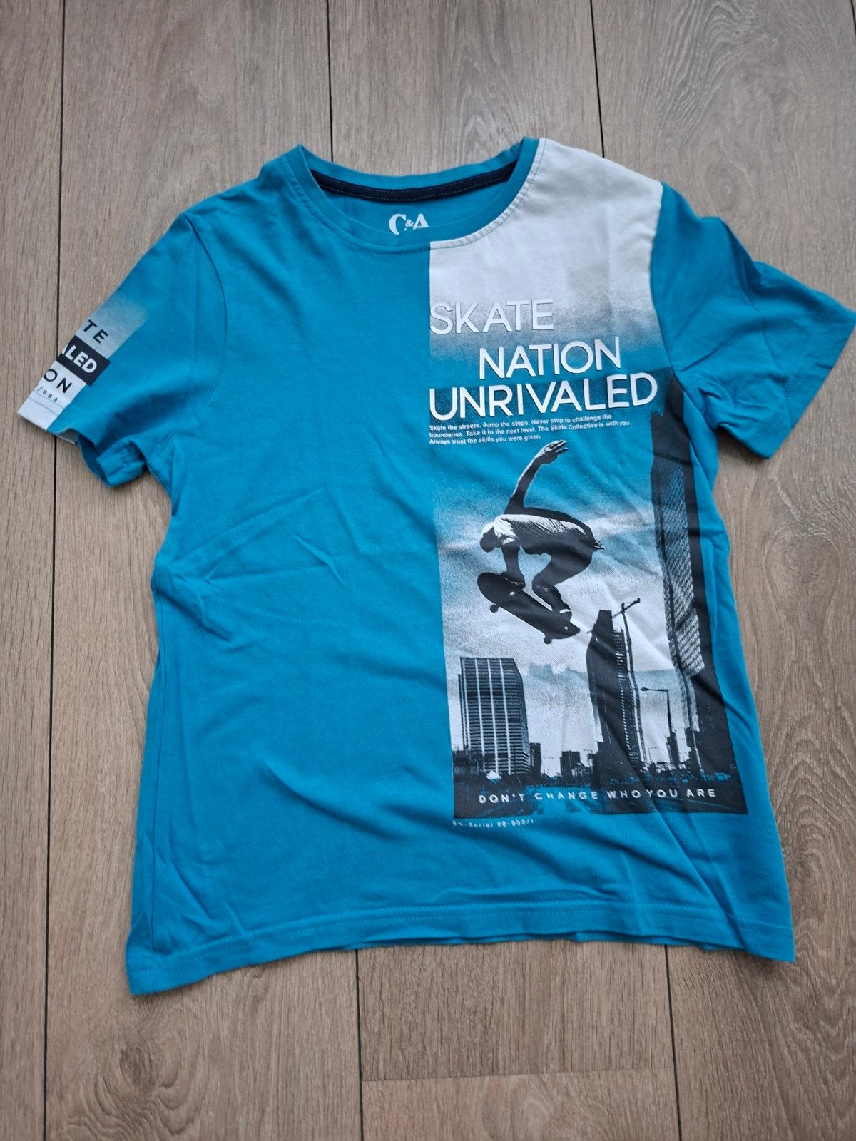 Turquoise shirtje - maat 134-140 (C&A), Kinderen en Baby's, Kinderkleding | Maat 134, C&A, Ophalen of Verzenden, Zo goed als nieuw