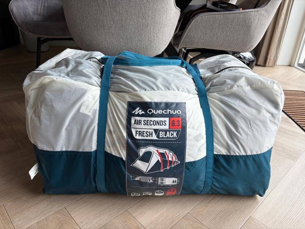 Quechua Air Seconds 6.3 Fresh & Black Opblaasbare Tent, Ophalen of Verzenden, Zo goed als nieuw, Meer dan 6