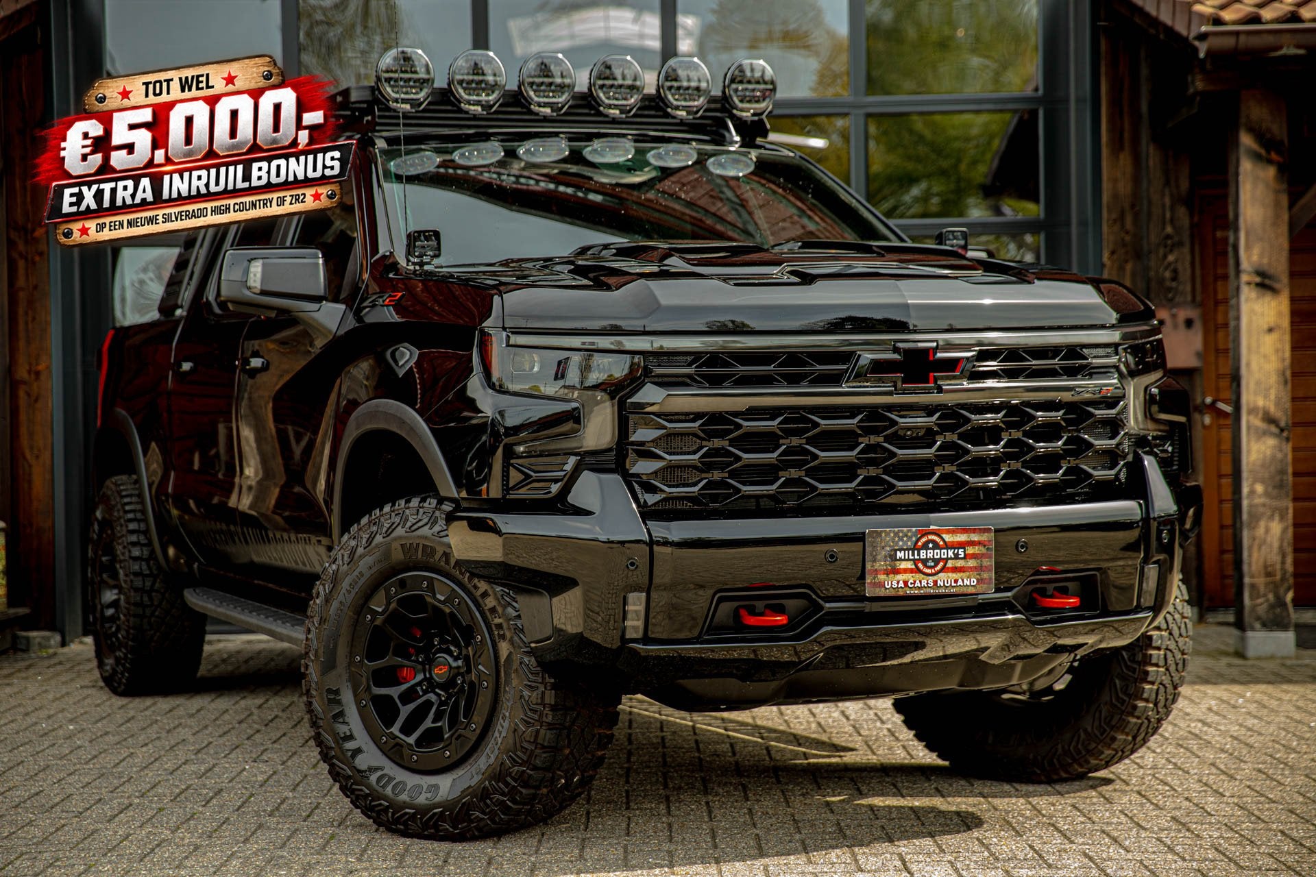 Chevrolet Silverado ZR2 Millbrooks Special Baja Edition, BPM, Auto's, Automaat, 8 cilinders, Zwart, Leder