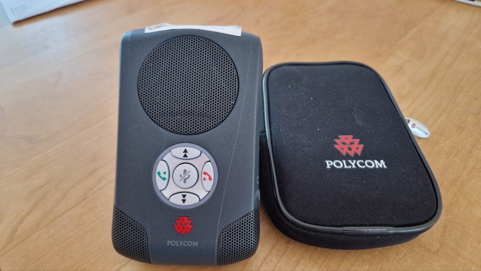 Polycom Speakerphone met Hoesje - Perfect voor Conferenties, Ophalen of Verzenden, Zo goed als nieuw