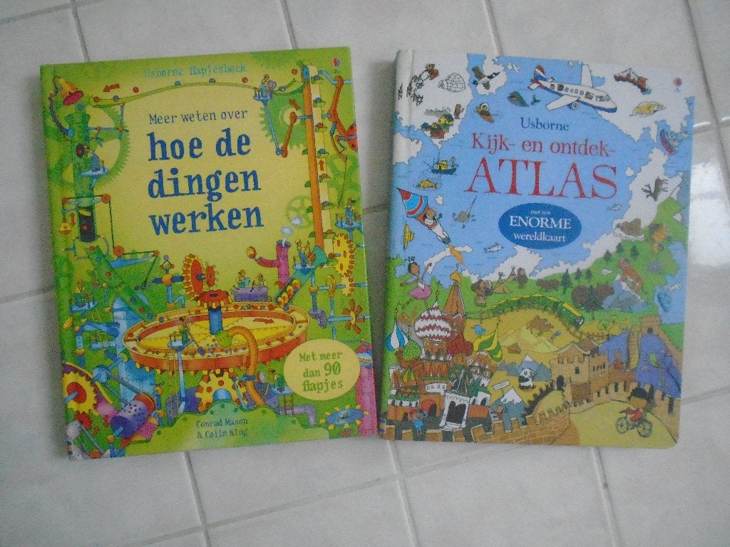 hoe de dingen werken & kijk en ontdek atlas, usborne, Boeken, Ophalen of Verzenden, Zo goed als nieuw, Usborne, Fictie algemeen
