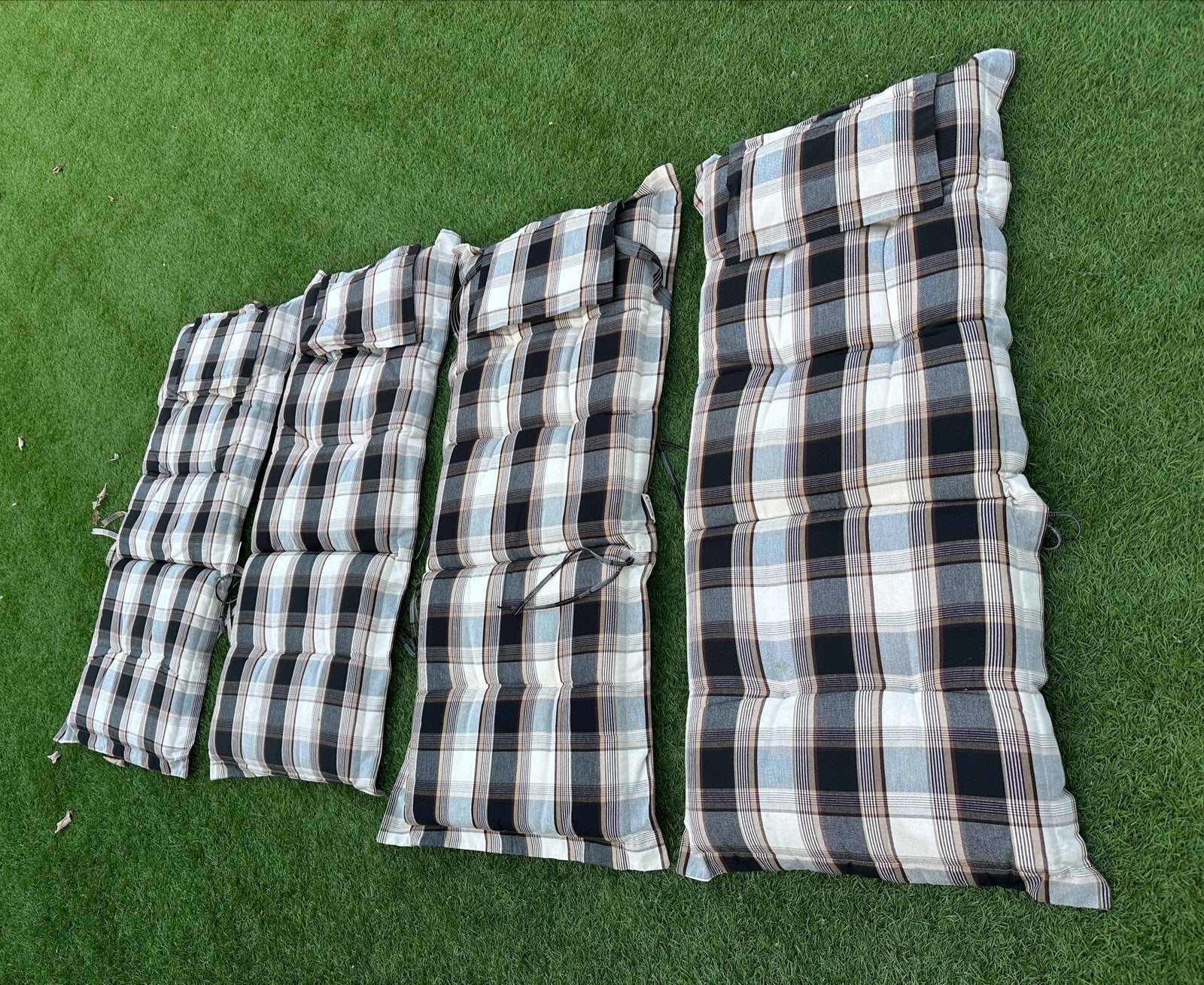 Cinderella tuinstoelkussens geruit - 120x50cm, Tuin en Terras, Ophalen, Gebruikt