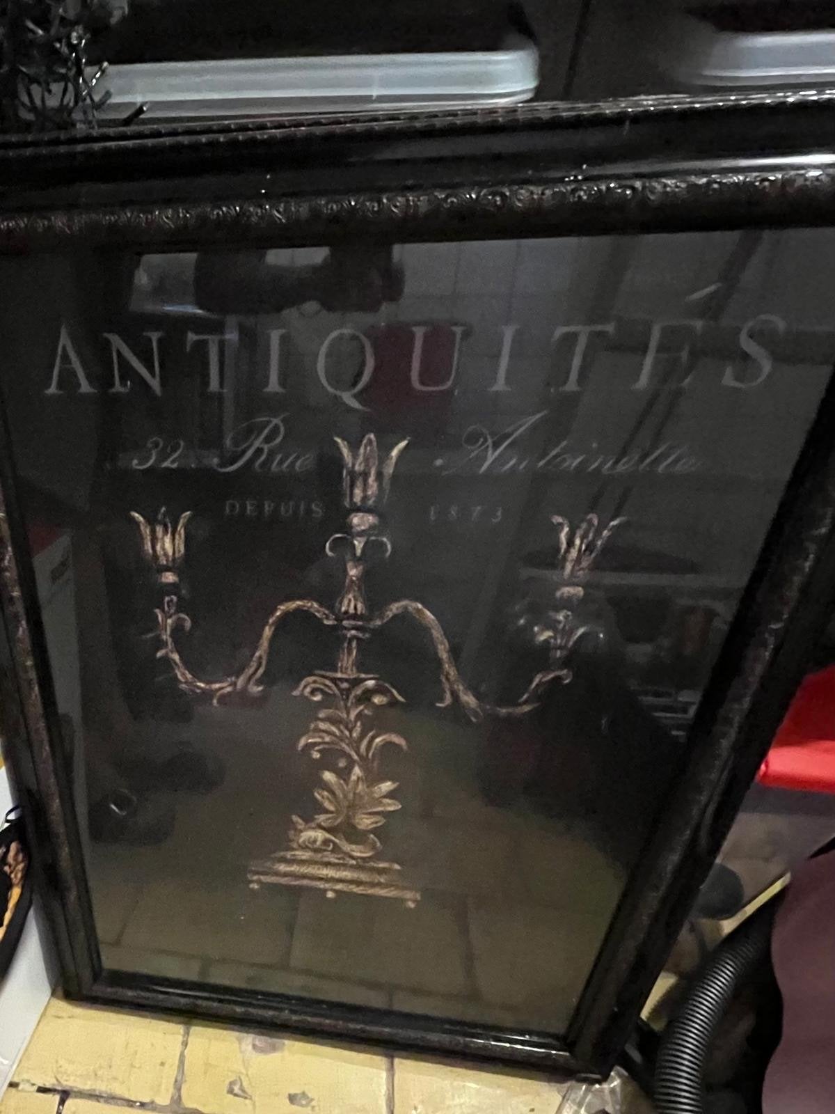 2st. Antiquités Kandelaar Schilderij - Klassieke Decoratie, Antiek en Kunst, Ophalen of Verzenden