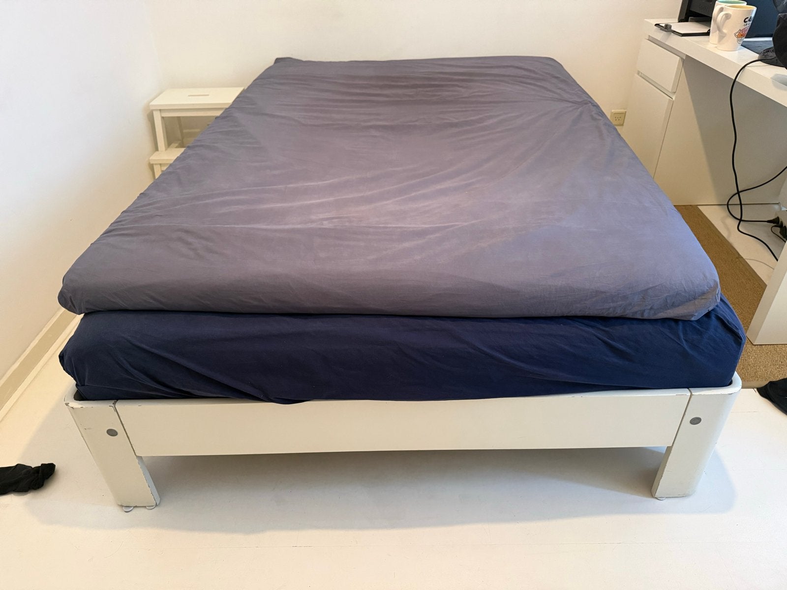 Auping auronde 140x200 cm, Huis en Inrichting, Slaapkamer | Bedden, Ophalen, Gebruikt, Wit, Tweepersoons