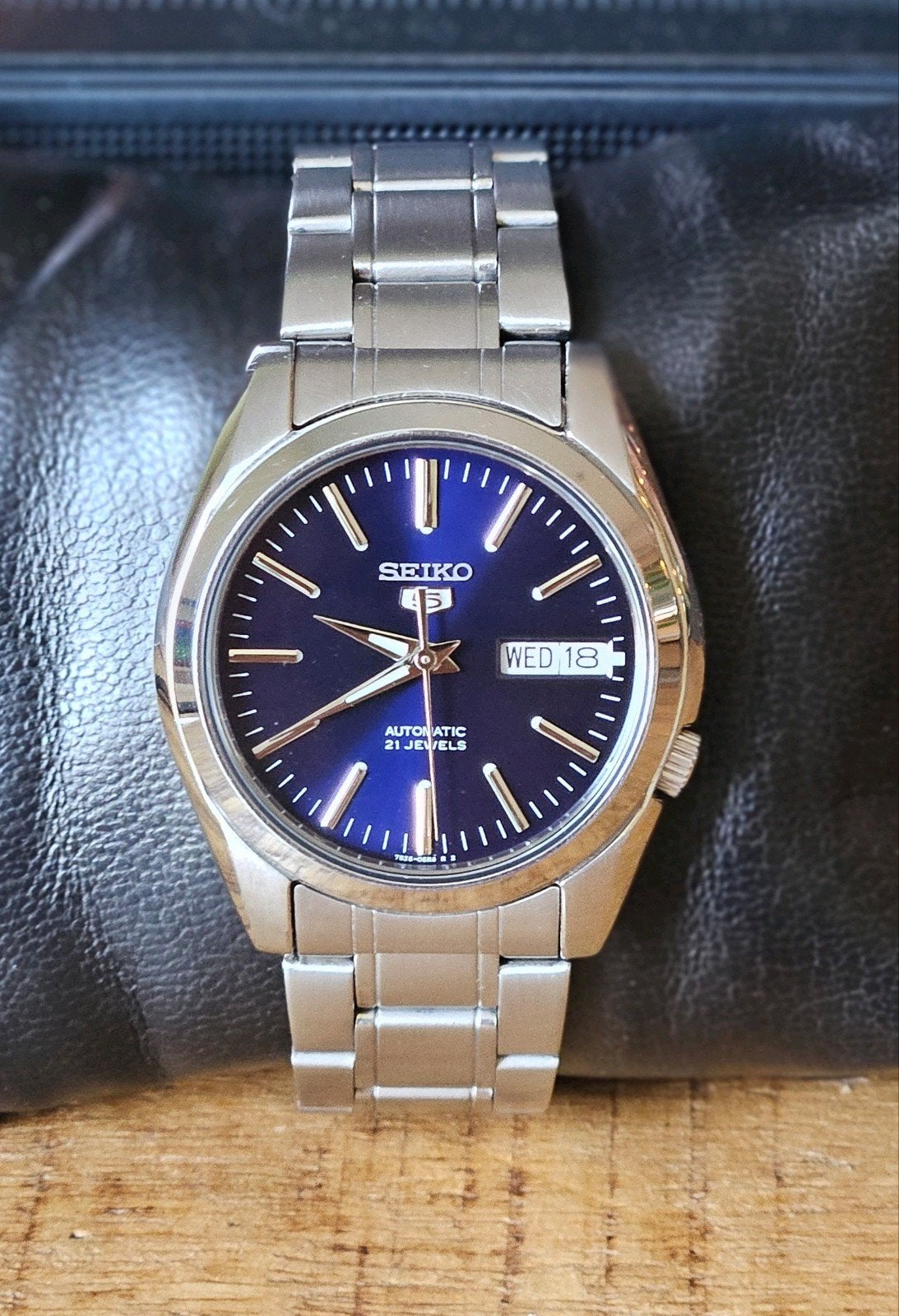 Seiko Automatic 21 Jewels Herenhorloge - Zo goed als nieuw, Staal, Polshorloge, Ophalen of Verzenden, Zo goed als nieuw