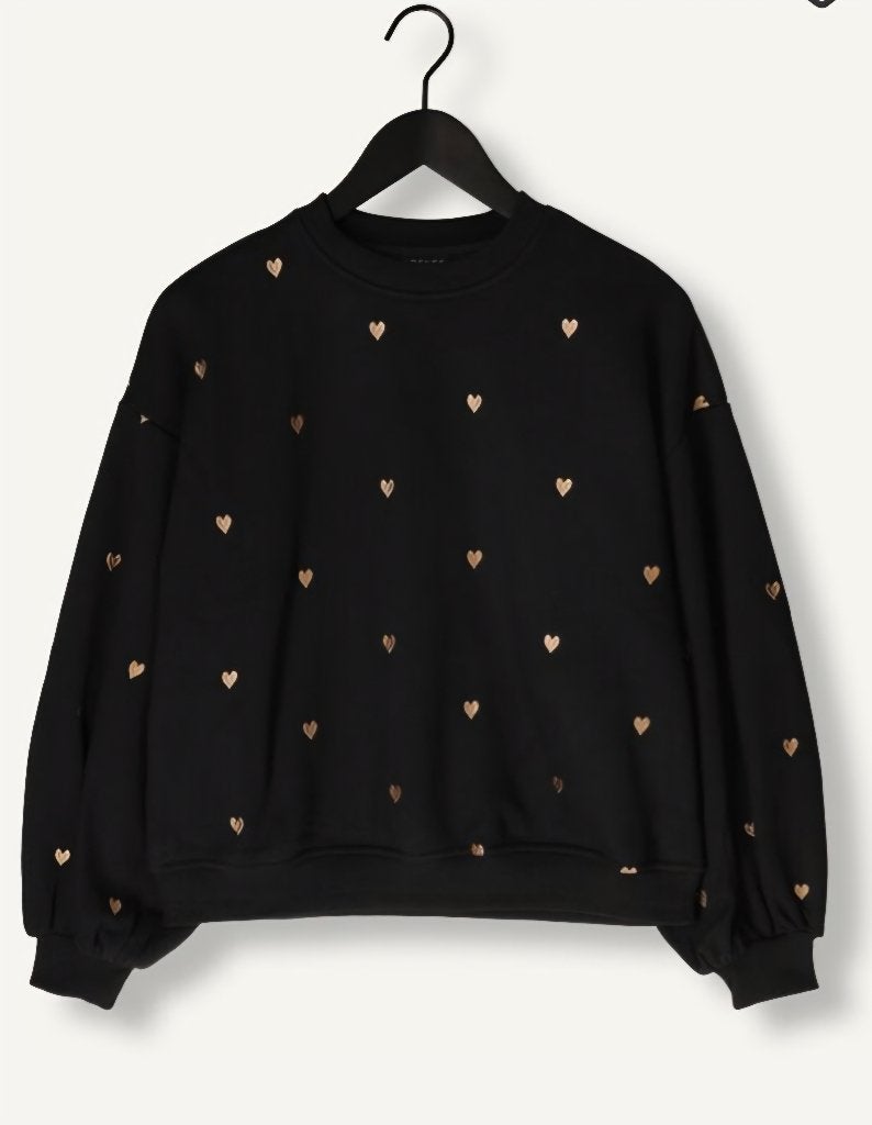 Ydence hartjes sweater, Maat 38/40 (M), Zwart, Nieuw, Ydence
