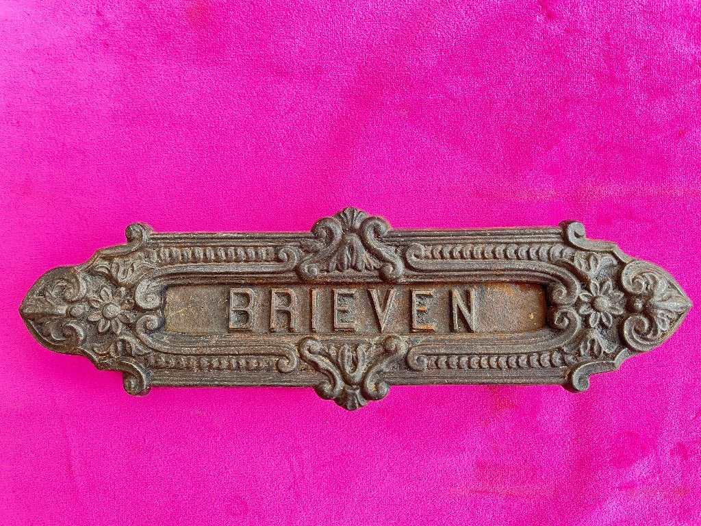 Antieke deurbrievenbus , deur brievenbus, oude brievenbus, Ophalen of Verzenden