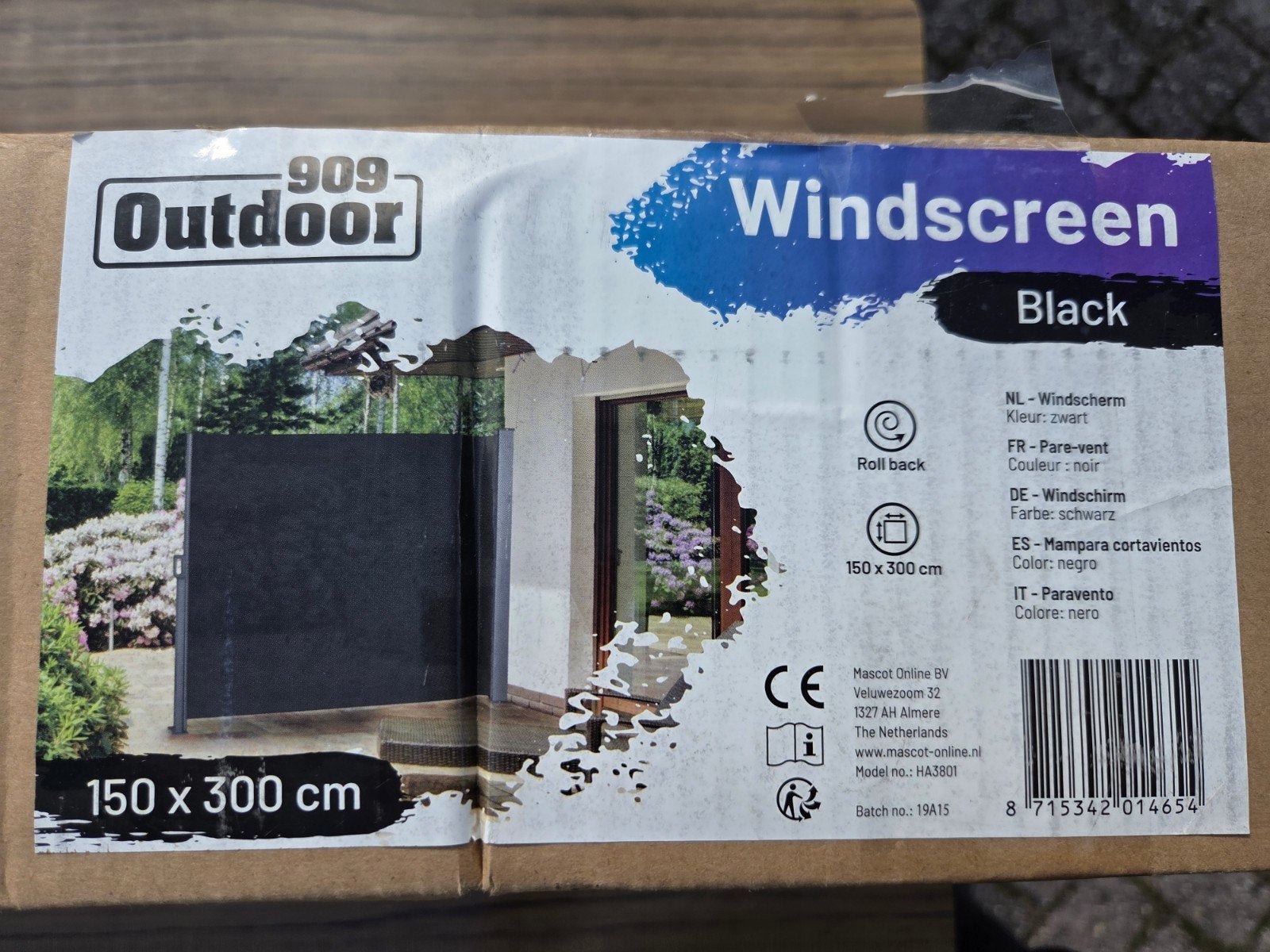 outdoor uittrek scherm nieuw, Tuin en Terras, Nieuw, Ophalen of Verzenden, 200 cm of meer, 150 tot 200 cm