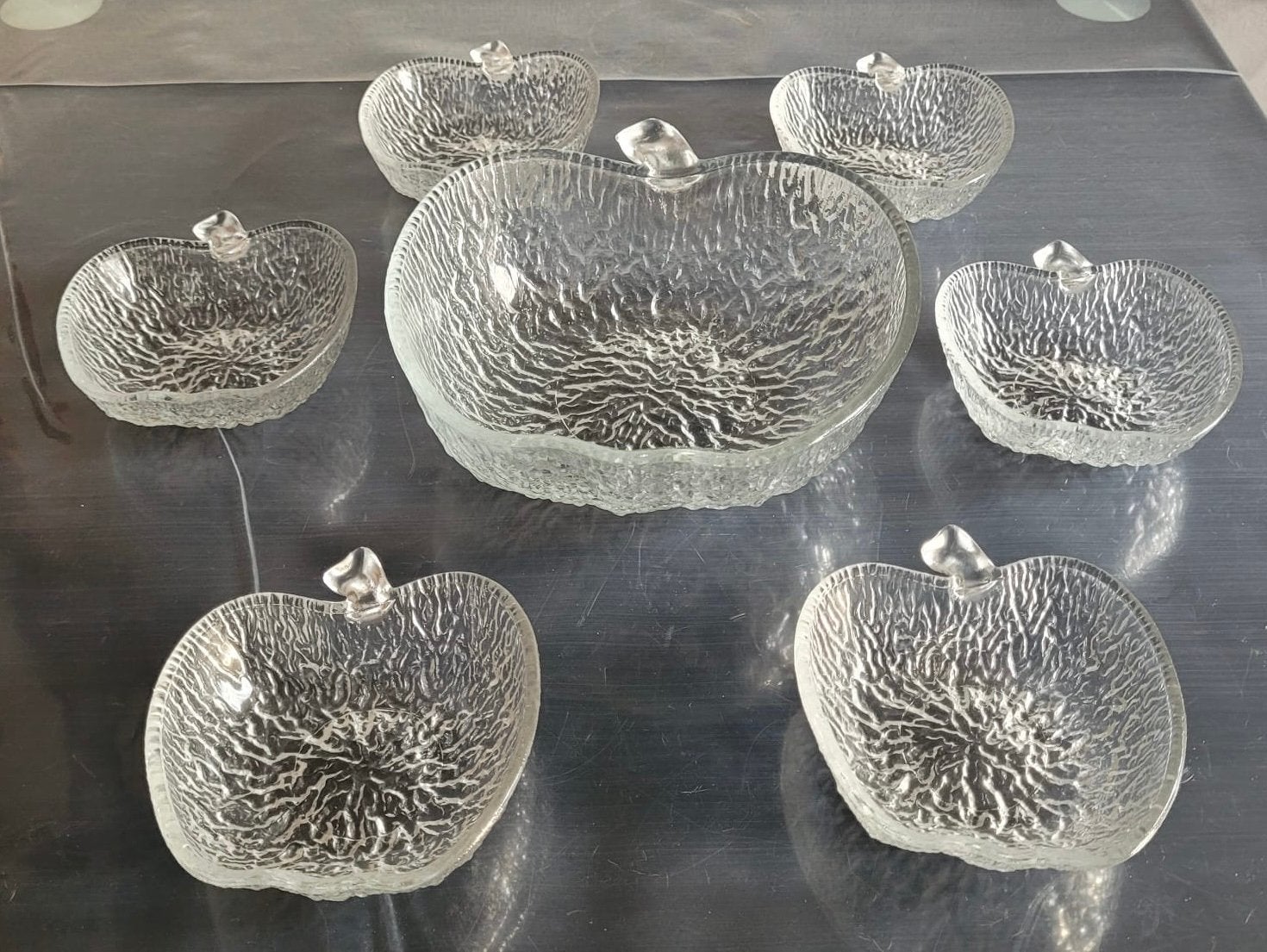 Covetro puntgave schalen set 7 delig, Ophalen of Verzenden, Overige stijlen, Glas, Schaal of Schalen