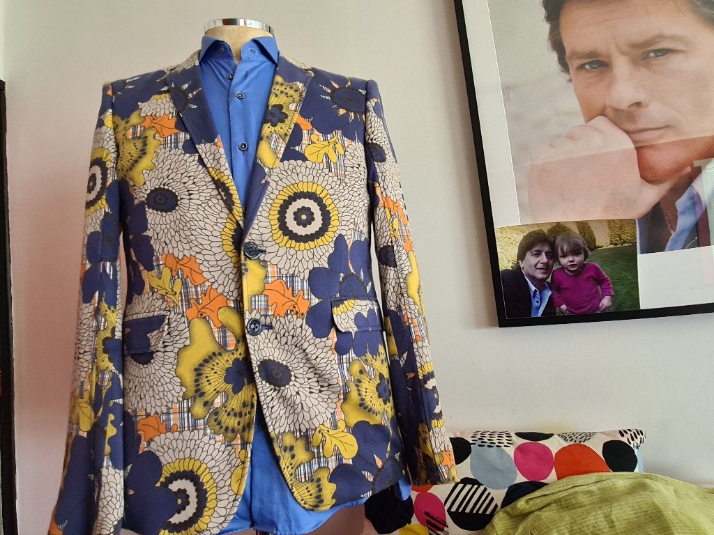 Hans Ubbink colbert super pasvorm met geel blauwe kleur 50, Kleding | Heren, Kostuums en Colberts, Geel, Hans Ubbink, Nieuw, Verzenden