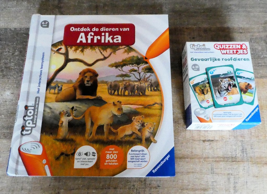 Tiptoi Ontdek dieren in Afrika + Quizzen roofdieren., Ophalen of Verzenden, Taal en Lezen, Met geluid