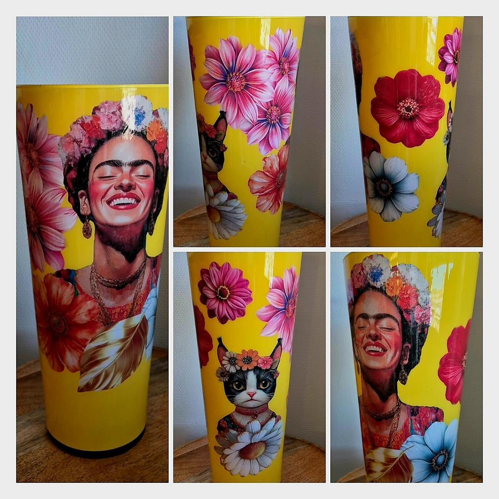Frida Kahlo vaas!, Ophalen of Verzenden, Nieuw, Glas