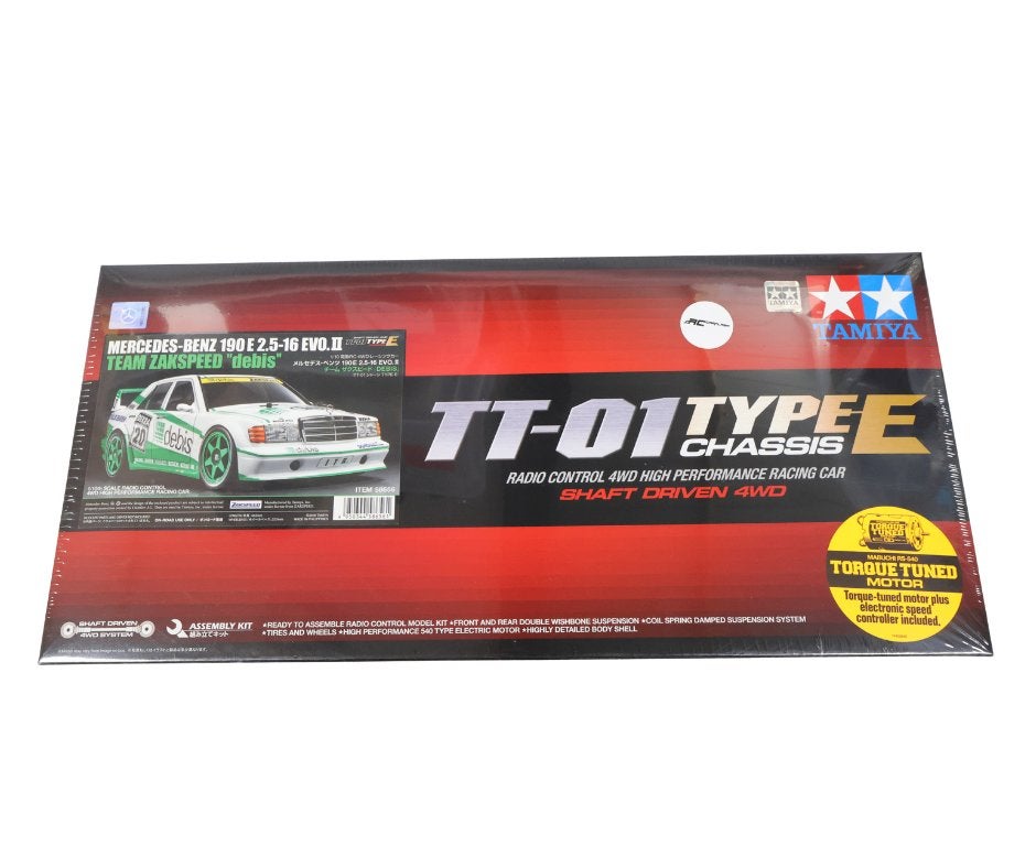 Tamiya 1/10 RC Mercedes-Benz 190E Debis Zakspeed TT-01E, Ophalen of Verzenden, Nieuw, Auto onroad
