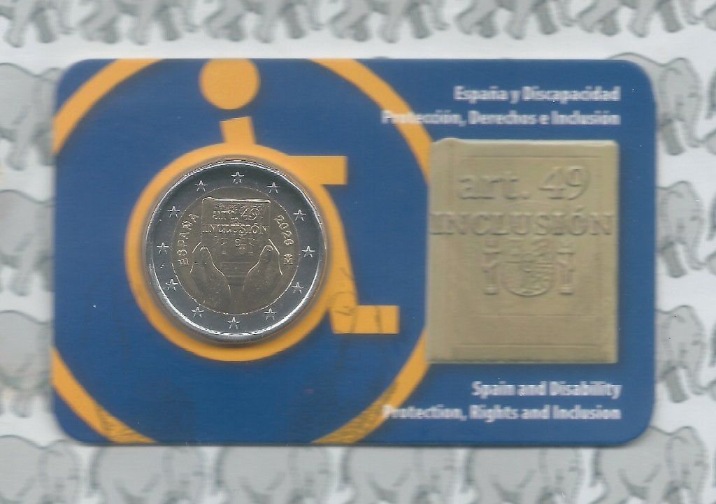Spanje 2 euro 2026 (29e)"Spanje en personen met beperking", Ophalen of Verzenden, Spanje, 2 euro, Losse munt