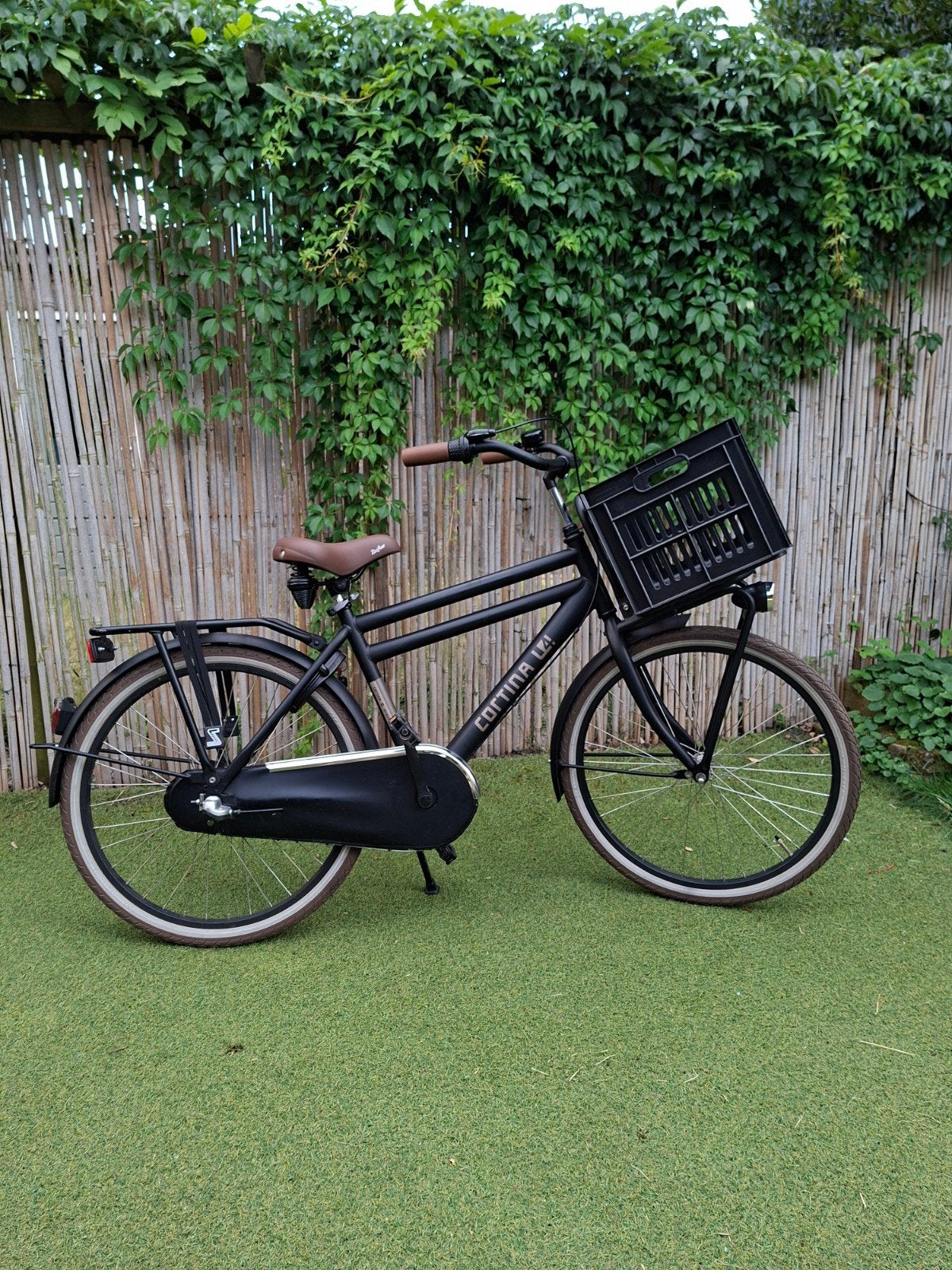 Cortina u4 mat zwarte Transportfiets 24 inch, Ophalen, Terugtraprem, Cortina U4 transportfiets, Versnellingen