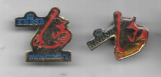 K.N.B.S.B. SPORT 2 PINS, Verzamelen, Ophalen of Verzenden, Gebruikt, Sport, Speldje of Pin
