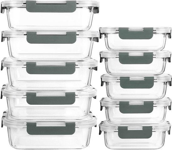 Glazen Bewaarbakjes 3 grote en 3 kleine bakjes  voor €12, ., Overige typen, Lekvrij, Nieuw