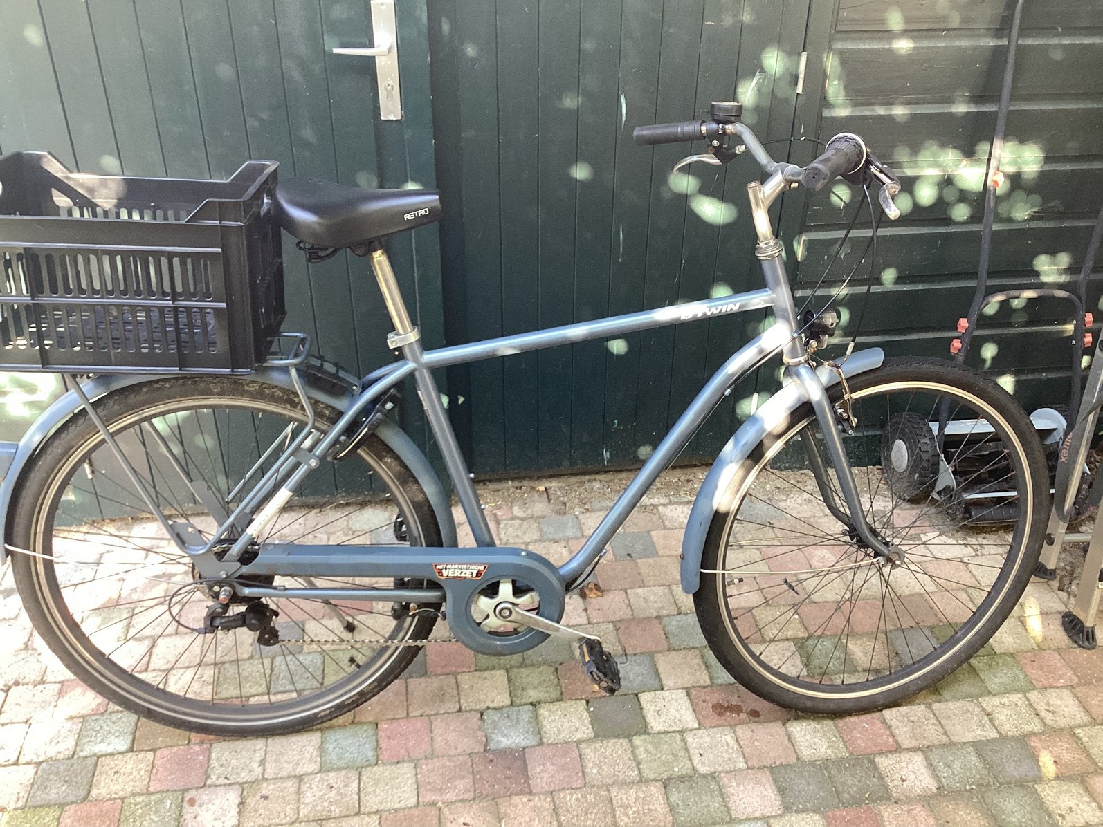 Blauwe heren FIets, Gebruikt, Velgrem, Versnellingen, 57 tot 61 cm