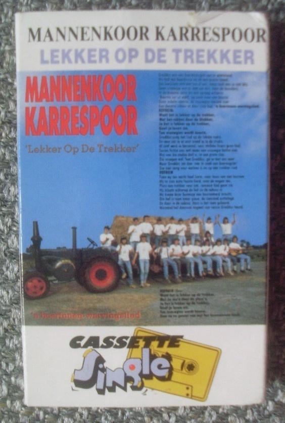 Mannenkoor Karrespoor - Lekker Op De Trekker (MC) cassette, Gebruikt, 1 bandje, Ophalen of Verzenden, Origineel