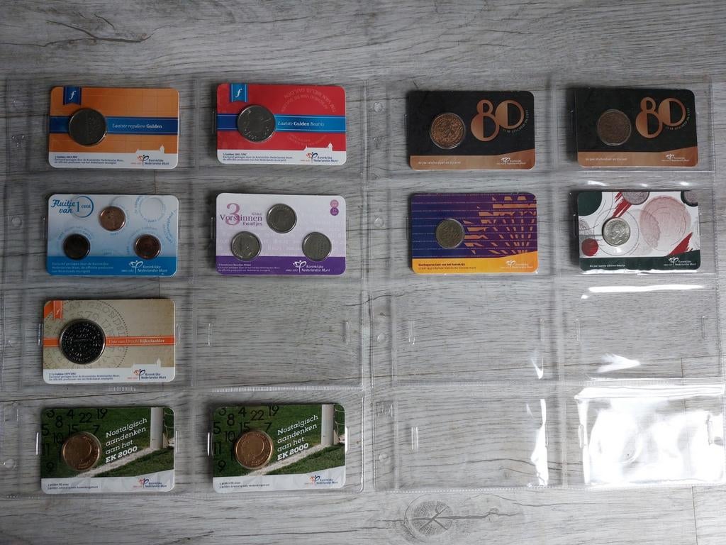 Historische munten in coincard, Ophalen of Verzenden, Overige waardes, Setje