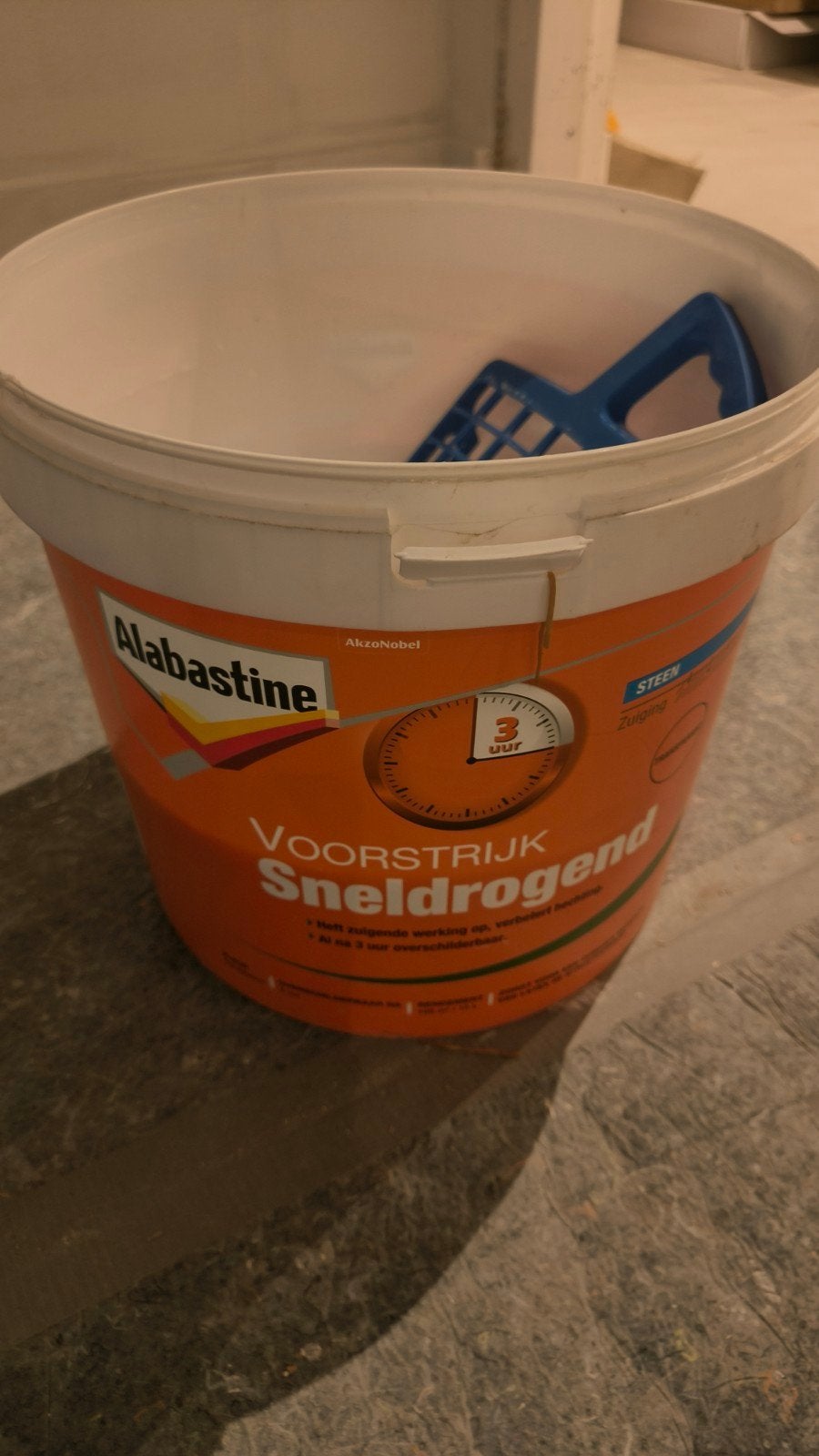 Alabastine Voorstrijk Sneldrogend - Nog halve emmer, Ophalen, Gebruikt, Wit, Verf