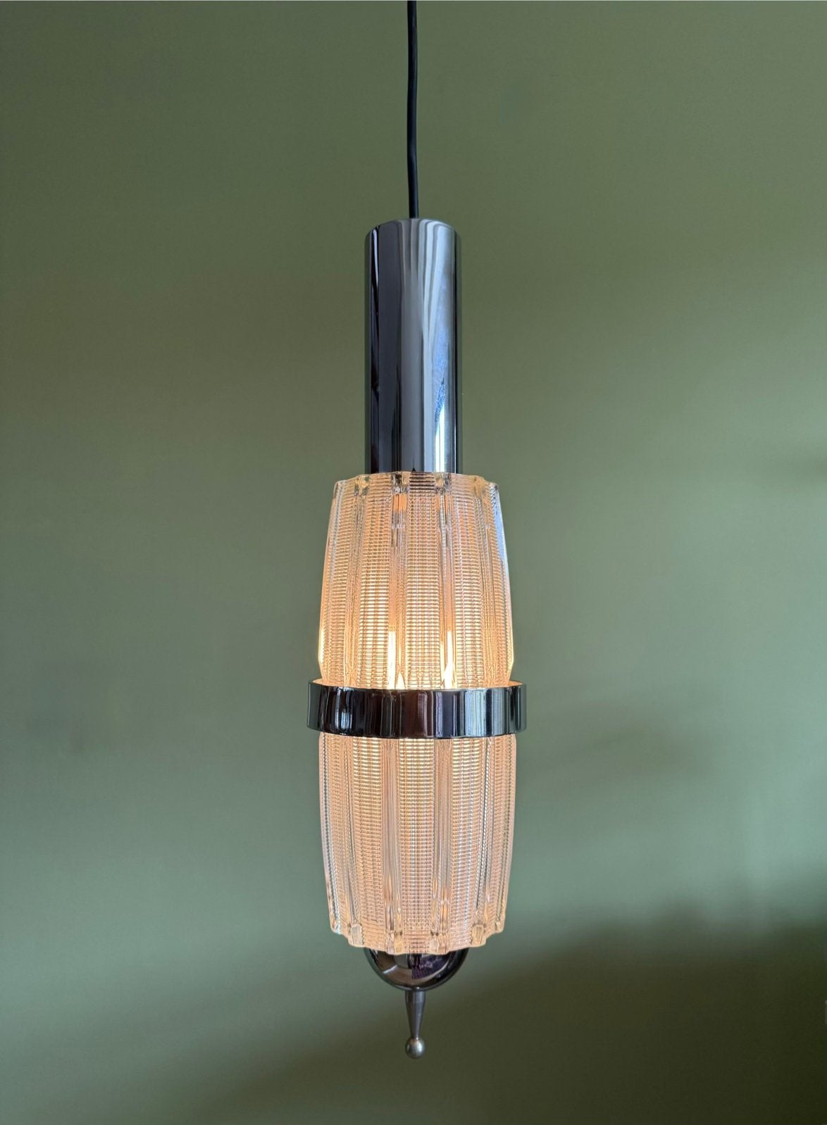 Hanglamp, Space Age, Scandinavisch, Duits, vintage, jr 60/70, Ophalen of Verzenden, Zo goed als nieuw, Metaal