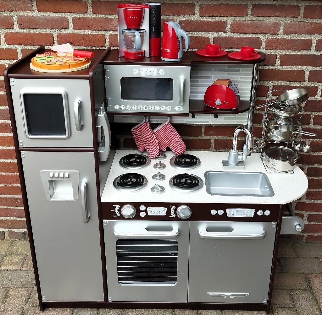 Kidkraft Speelkeuken XXL - uptown espresso, met véél extra's, Ophalen, Gebruikt, Overige materialen, Speelkeuken