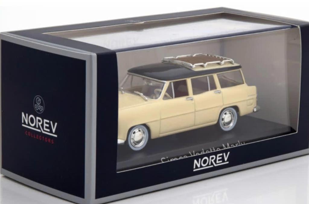 SIMCA VEDETTE MARLY 1957 L.GEEL/ZWART 1:43 NOREV ref. 574055, Verzenden, Nieuw, Auto, Norev