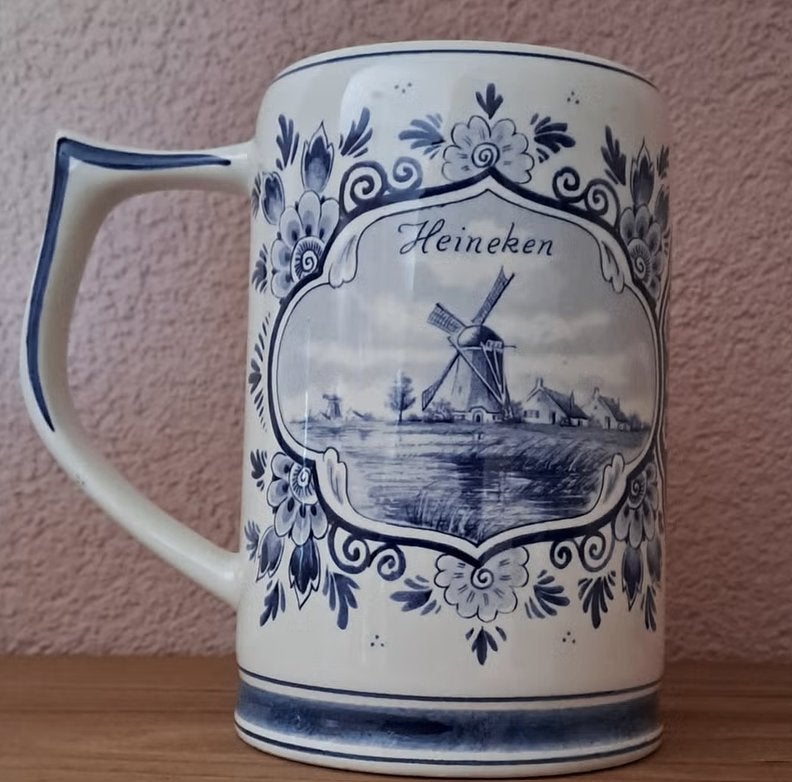 Delfts Blauw Heineken Bierpul - 't Deltsche Huys Handwerk, Ophalen of Verzenden