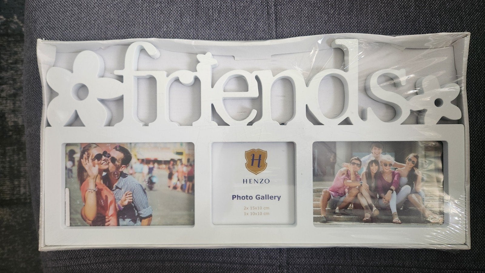 Witte fotolijst 'Friends' voor 3 foto's - Nieuw in doos, Ophalen, Met afbeelding, Nieuw, Collagelijst