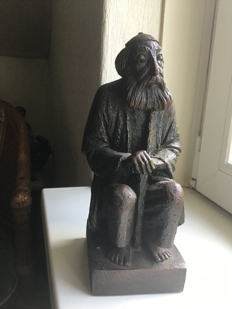 Zwaar stenen Abraham beeld gesigneerd, Verzamelen, Beelden en Beeldjes, Ophalen of Verzenden, Zo goed als nieuw, Mens