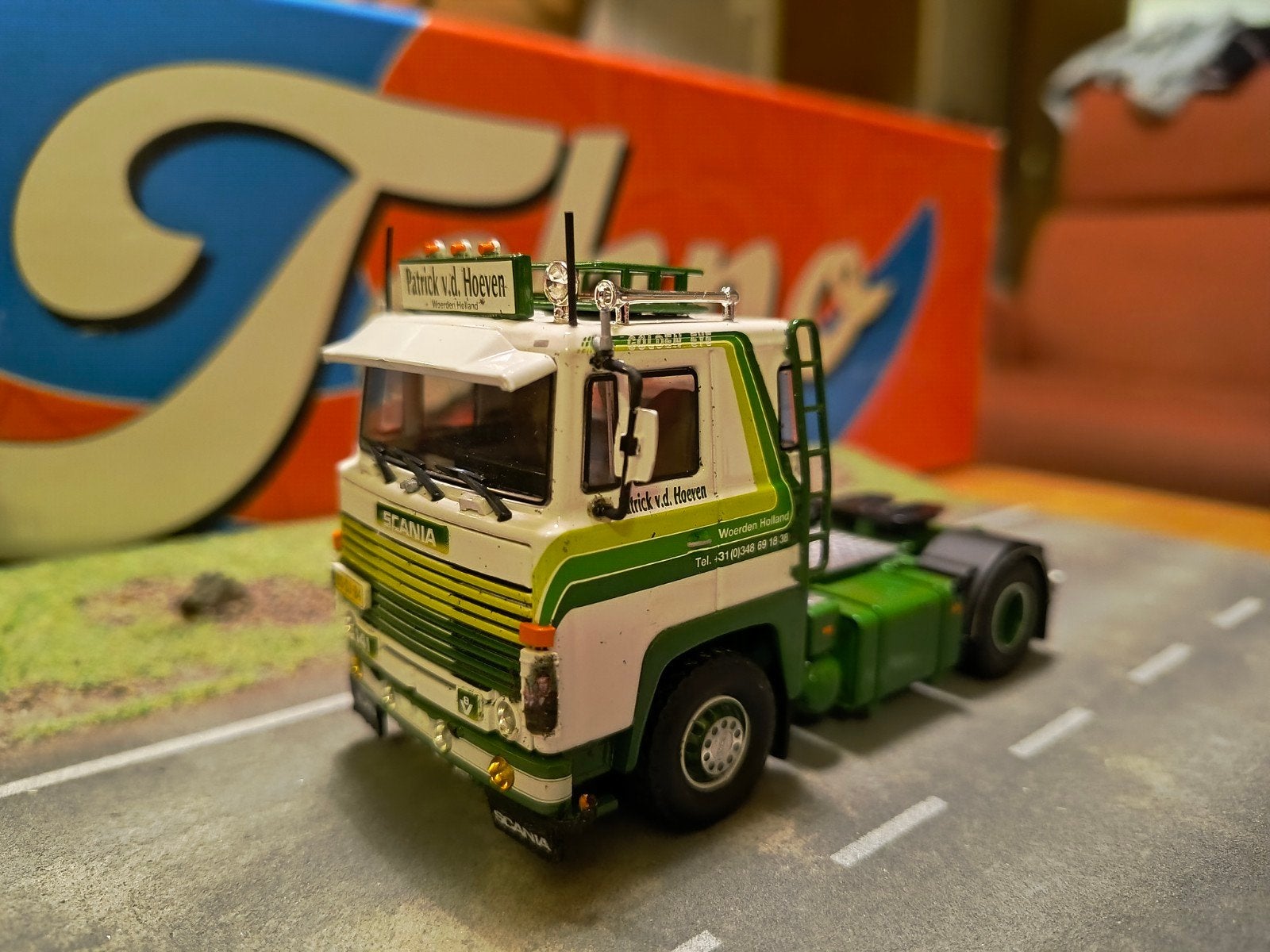 Tekno Scania Patrick Van Den Hoeven, Hobby en Vrije tijd, Ophalen of Verzenden, Zo goed als nieuw, Bus of Vrachtwagen, Tekno