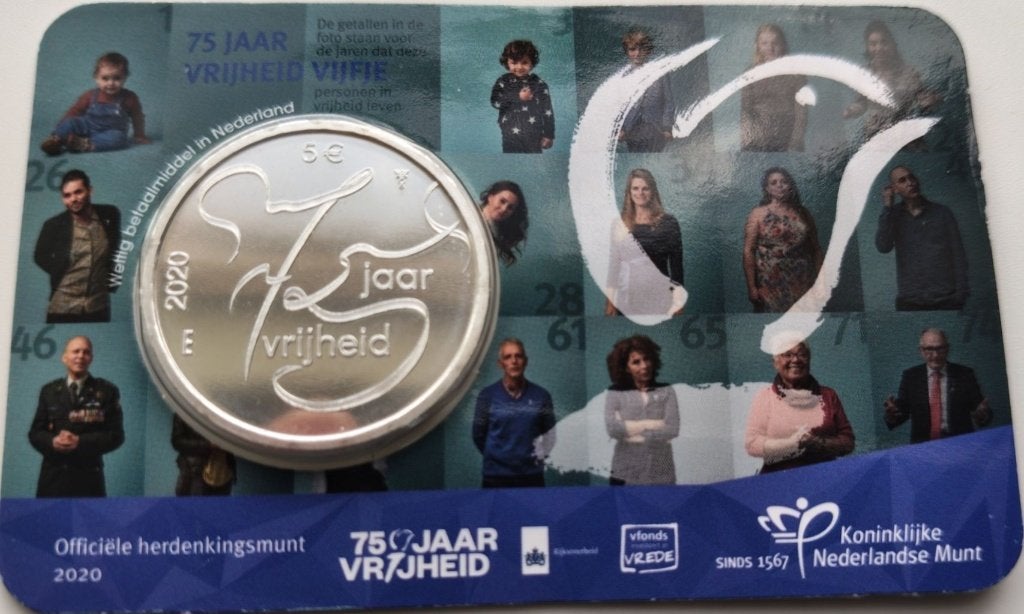 Coincard 2020 - 75 jaar Vrijheid Vijfje - UNC, Verzenden, Overige landen, 5 euro, Setje