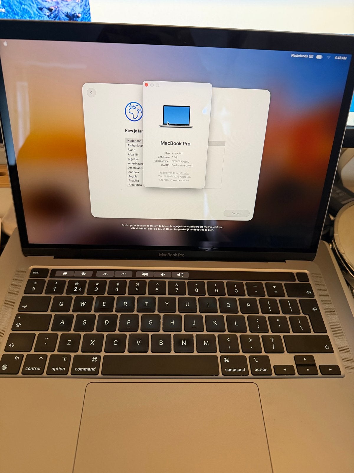 MacBook Pro M1 - Zo goed als nieuw, MacBook Pro, Qwerty, 8 GB, 13 inch