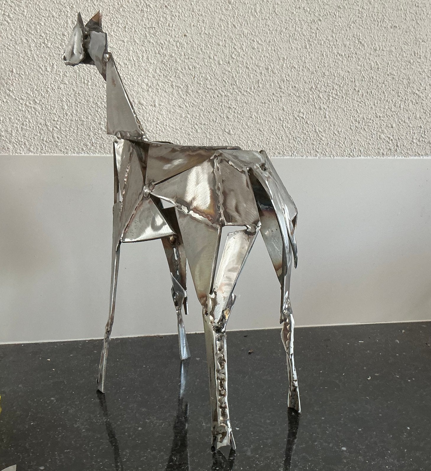 Metalen sculptuur, vermoedelijk Wigle Engelsma, Zilver, Ophalen of Verzenden, 20 - 50 cm, Beeld