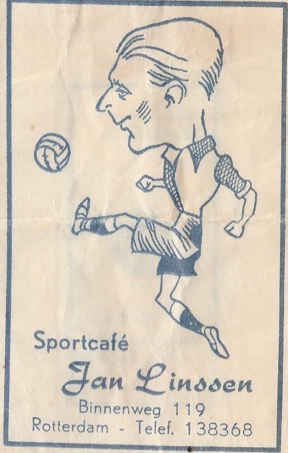 sportcafé Jan Linssen Binnenweg Rotterdam - voetbal, Verzamelen, Ophalen of Verzenden