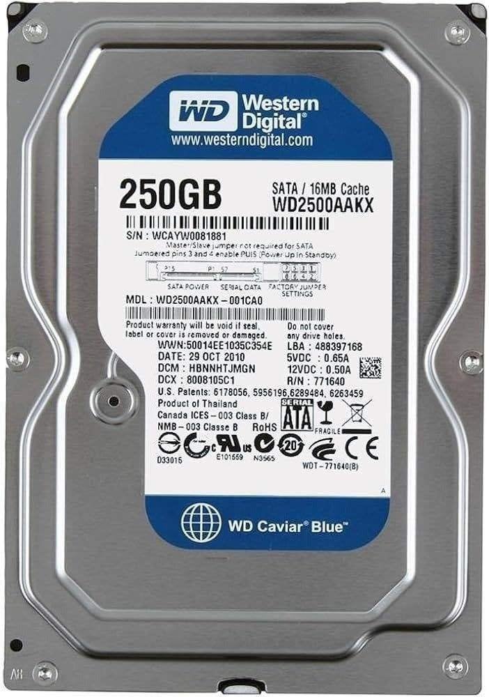 Western Digital Blue WD2500AAKX 250GB HDD 3.5" SATA, Intern, Ophalen of Verzenden, Western Digital, Gebruikt