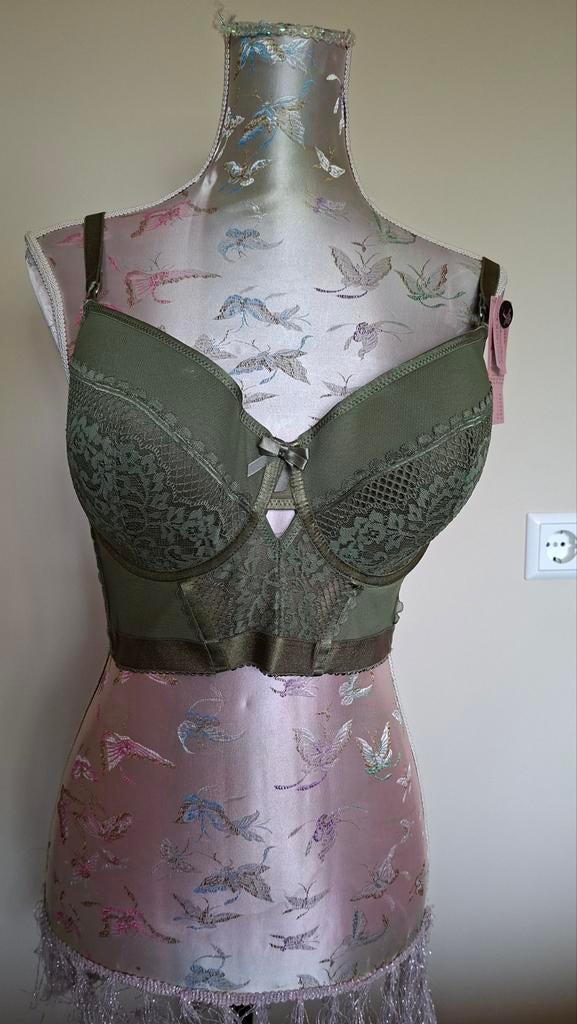 Mooi groen kanten bustier 85E Hunkemoller, Ophalen of Verzenden, Groen, Body of Korset