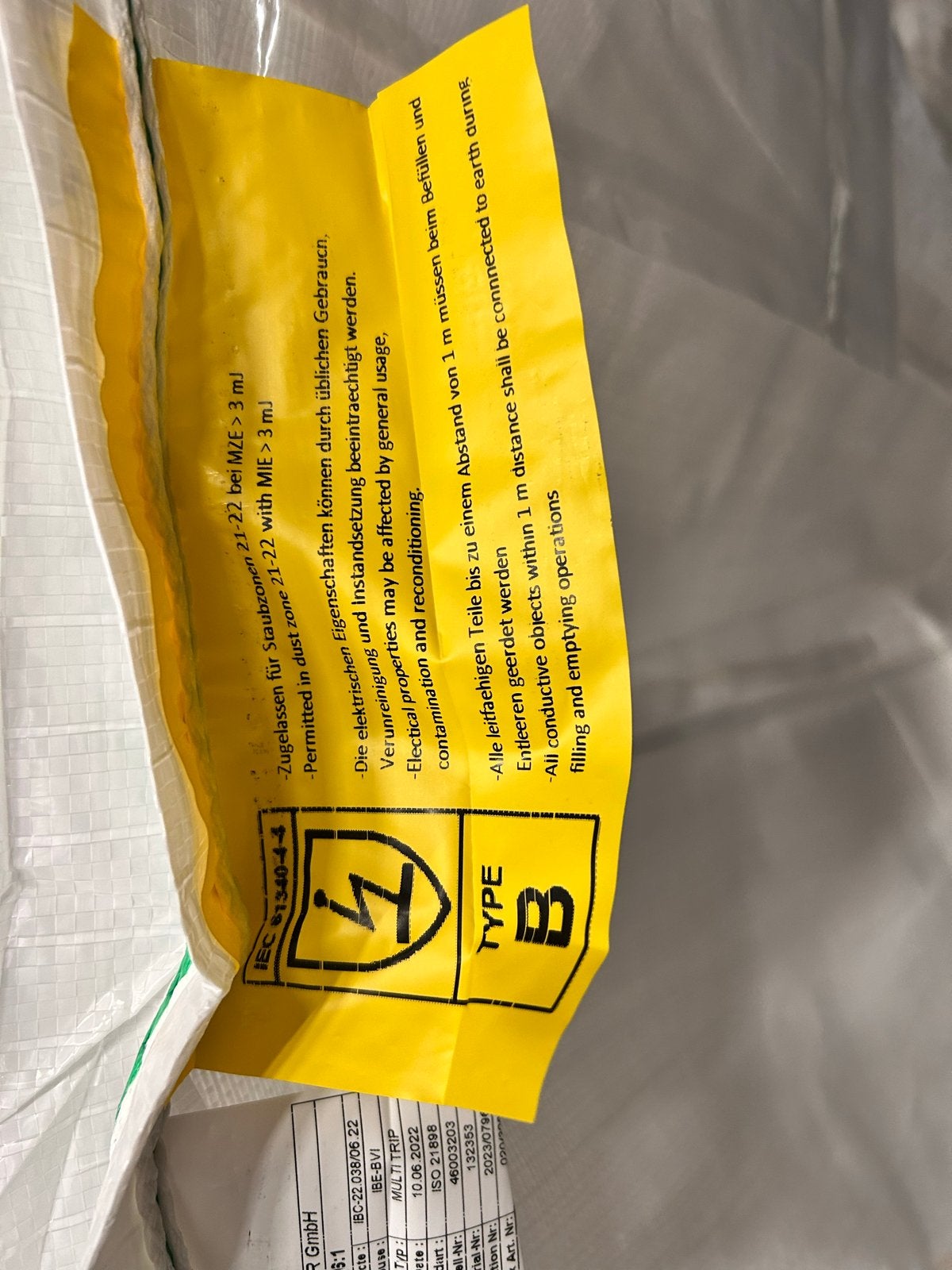 Big Bag Type B SOKUFLEX BEHÄLTER GmbH 1000 kg, Ophalen, Overige typen, Minder dan 50 cm, Minder dan 40 cm