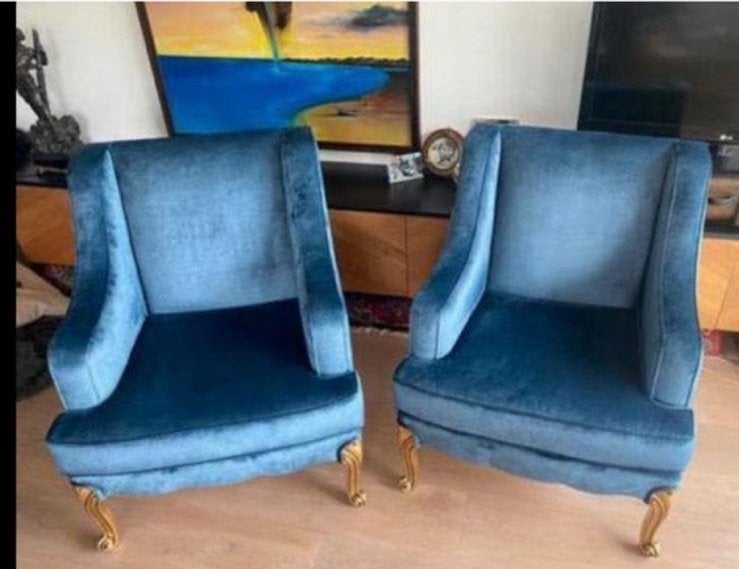 2 velours stoelen Antonio loureiromendes nieuwstaat, 75 tot 100 cm, Ophalen of Verzenden, Zo goed als nieuw, Stof