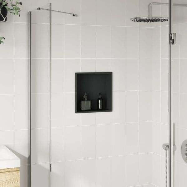 Douchenis nis 32x32x9 cm RVS zwart matzwart GRATIS BEZORGD!, Verzenden, Nieuw, Nvt, Douche-accessoire