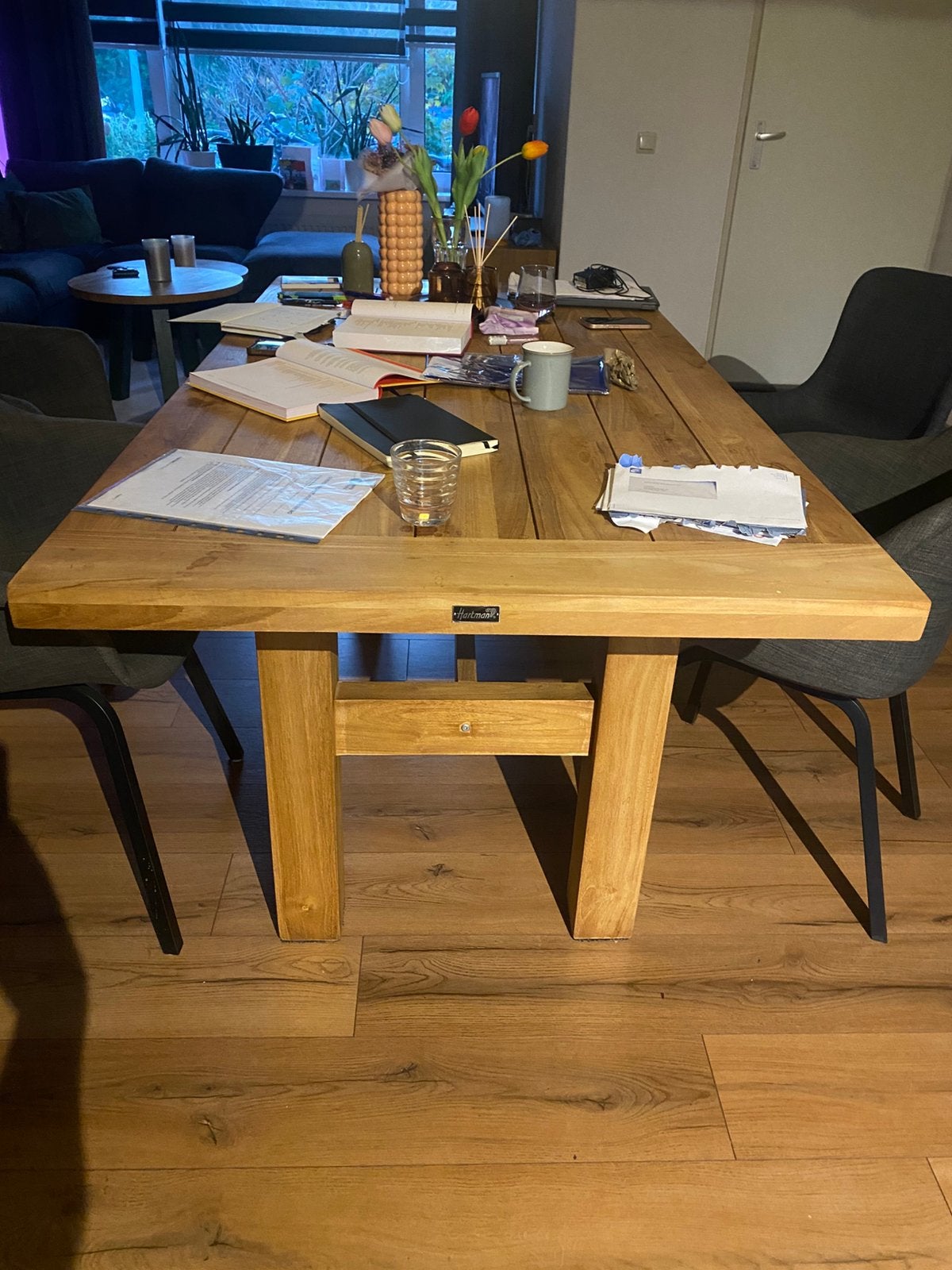 Hartman Full Teak Yasmani tuintafel, Tuin en Terras, Ophalen, Zo goed als nieuw, Rechthoekig, Teakhout